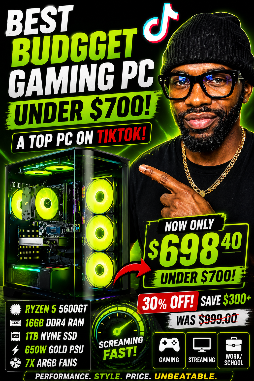 BEST BUDGET GAMING PC UNDER $700?! — TikTok build reaction